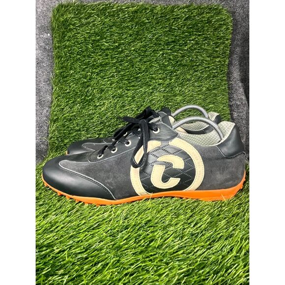 Duca Del Cosma Golf Shoes Men’s 12 EU 45 Navy Orange Spikeless Leather Suede